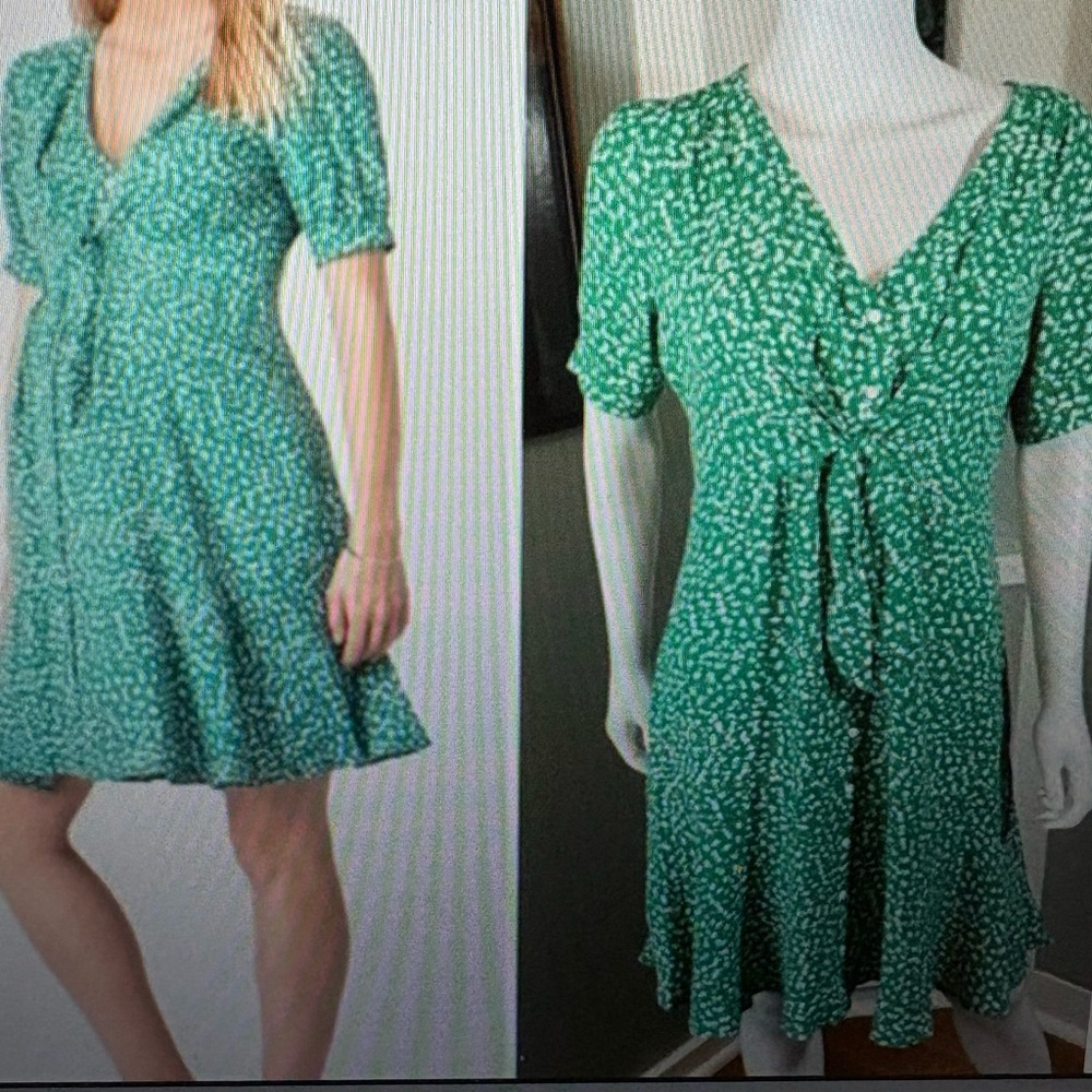 Seraphine Green Patterned Mini Dress
